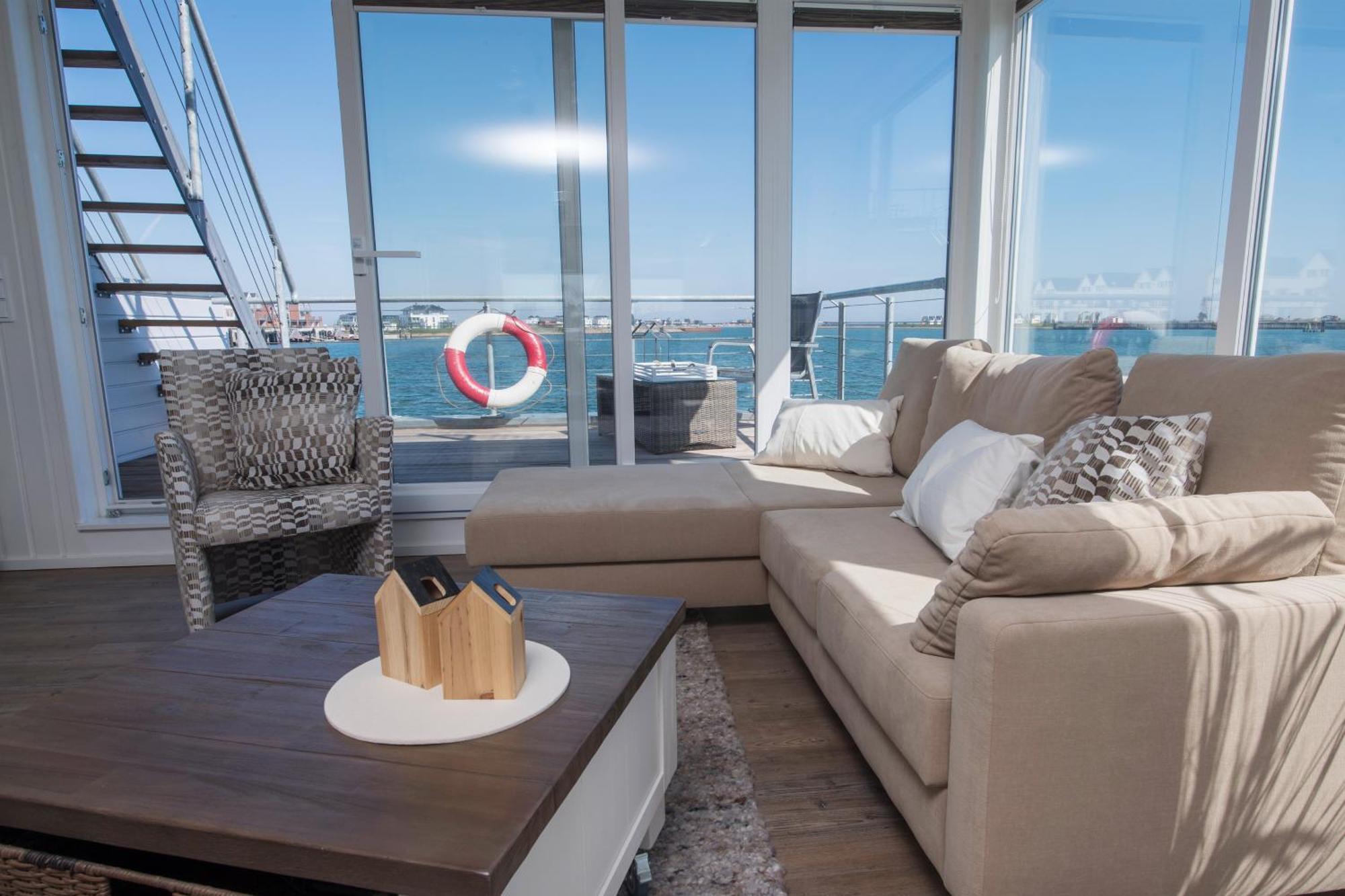 Schwimmendes Ferienhaus Antares One By Seeblick Ferien Oro, Rundum Wasser, Sauna أوبلينتيز المظهر الخارجي الصورة