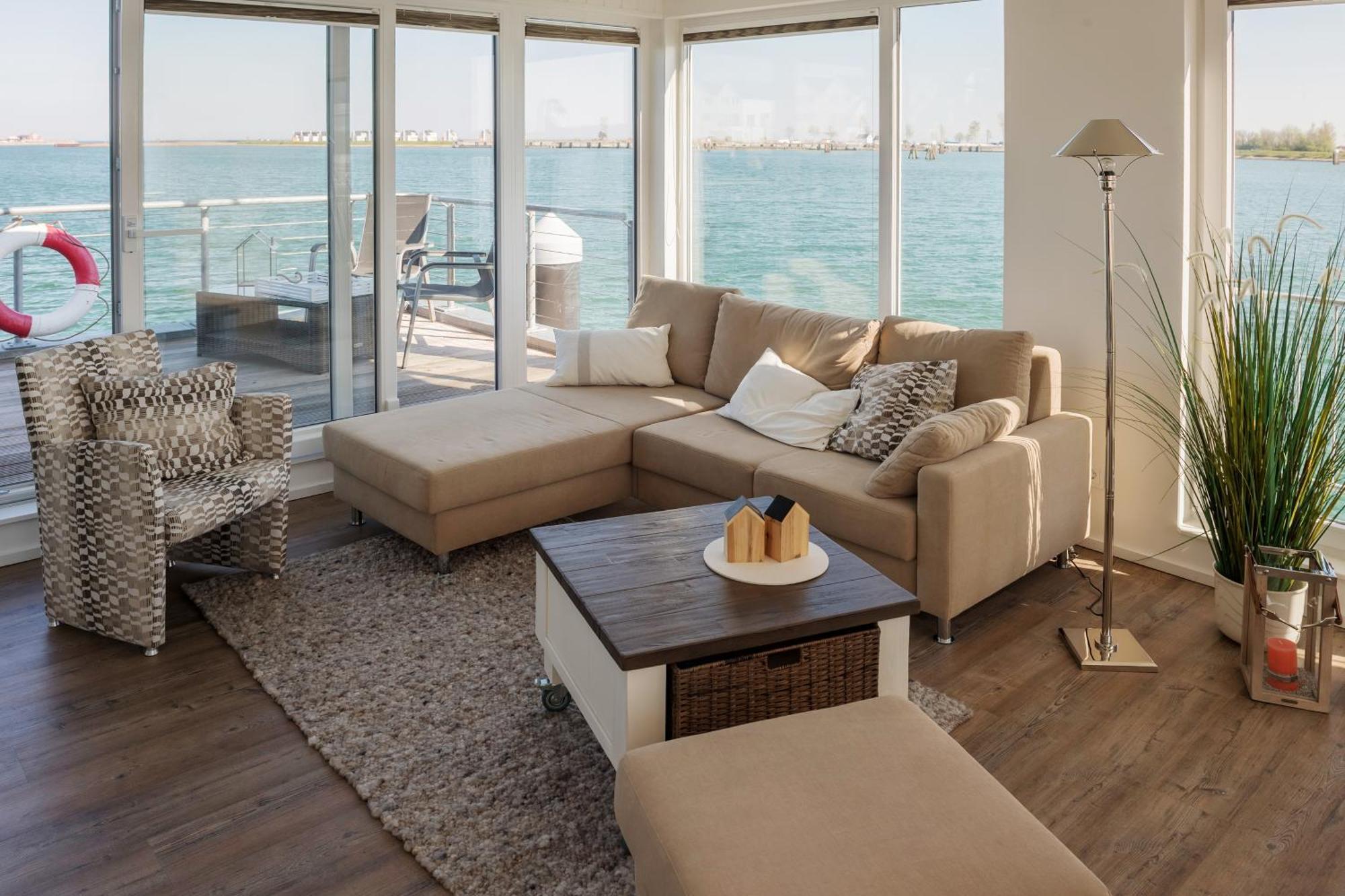 Schwimmendes Ferienhaus Antares One By Seeblick Ferien Oro, Rundum Wasser, Sauna أوبلينتيز المظهر الخارجي الصورة